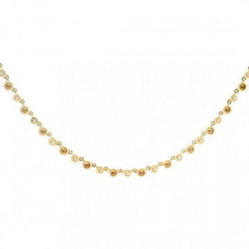 14K Yellow Gold Alternating Diamond and Gold Bead Necklace, 0.50CTW